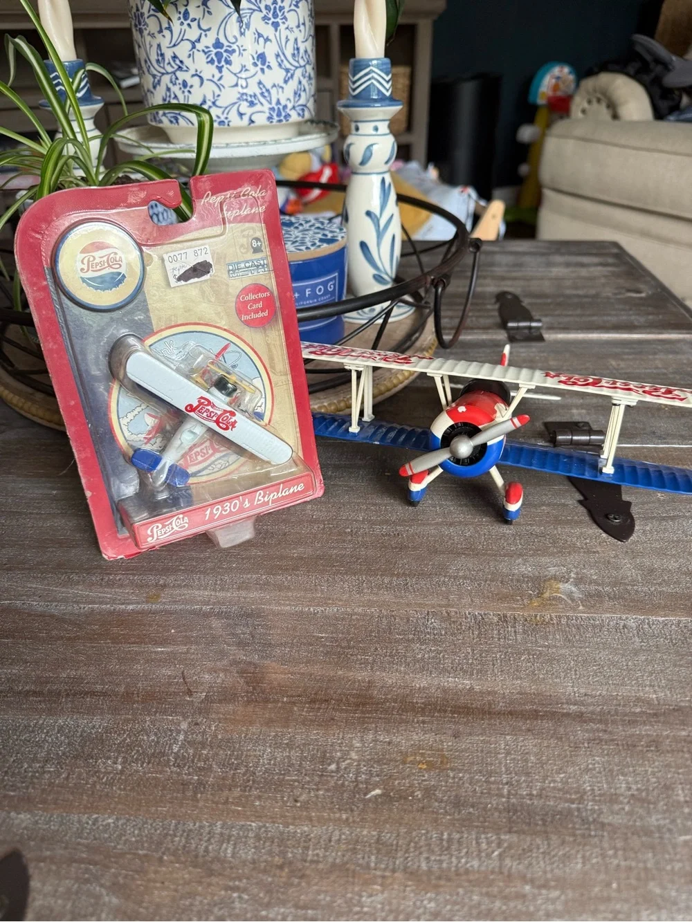 Pepsi-Cola Kids 1930s Biplane Toy - Red, White & Blue- set